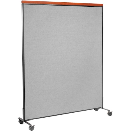 Global Industrial 60-1/4W x 100-1/2H Deluxe Mobile Office Partition Panel, Gray 695794MGY